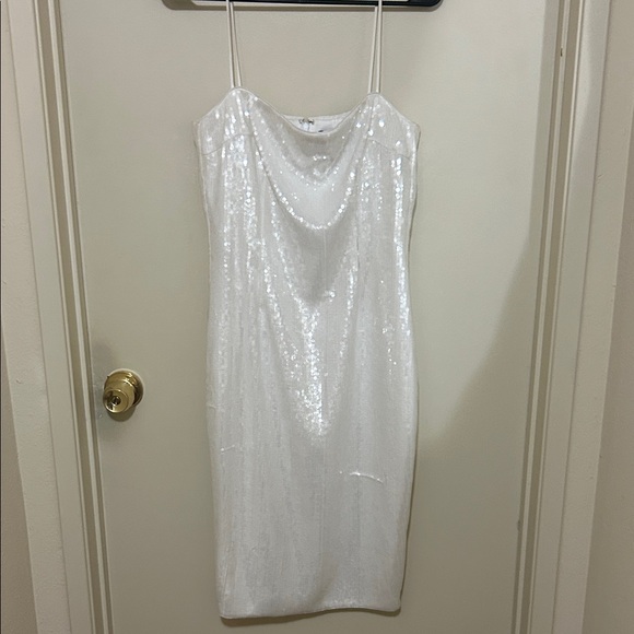 Theory Women's White Sequined Slipdress - Picture 1 of 6